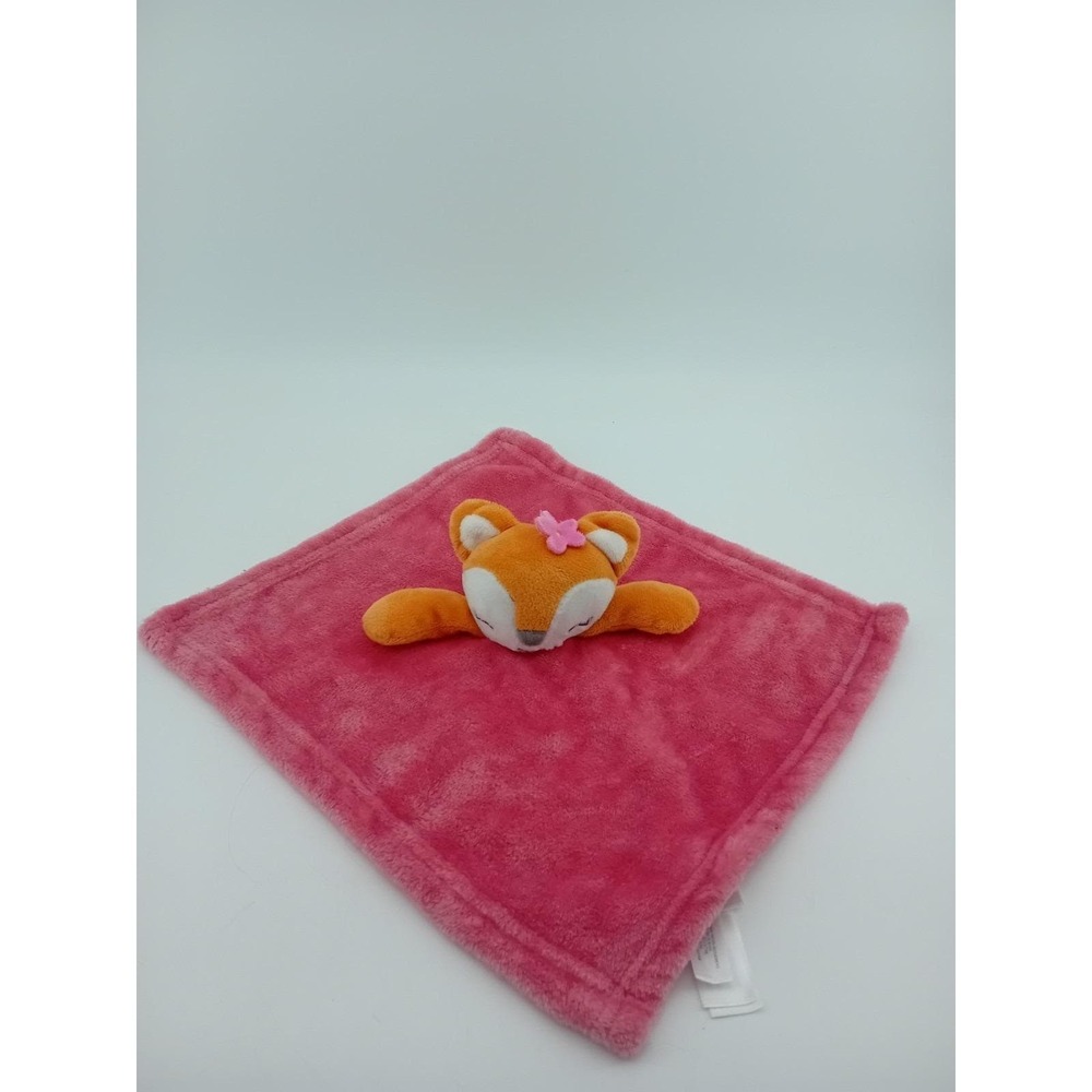 Baby Lovey Security Blanket Plush Pink‎ Orange Fox Soft Comfort Toy
